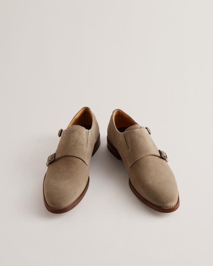 Chaussure Monk Ted Baker Suede Double Strap Kaki Homme | WEN-02889479